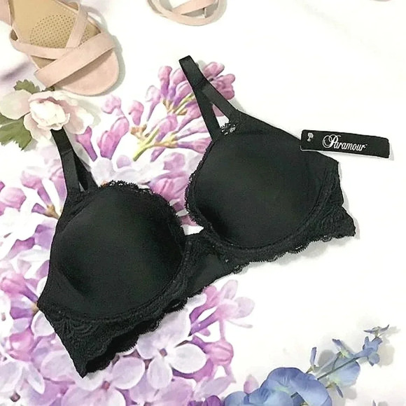 32C Paramour 135008 Vivien Plunge Contour UW Bra Black NWT - Picture 4 of 8